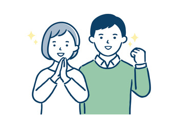 嬉しそうなカップル