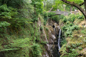 Waterfall in nature. Air Force Falls Lake District United Kingdom famous turist place to visit.