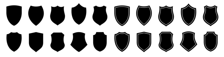 Shield icons collection isolated. Shield icon. Protect shield signs vector. Shields symbols set.