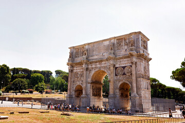 Fototapeta na wymiar Front view on italian Colosseum.