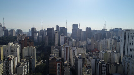 Aerial view of the Jardim Paulista region. Paulista Towers and many buildings in the background
