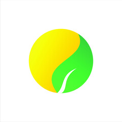 eco friendly logo with leaf and sun design