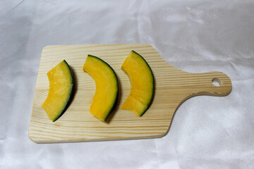 切った後のカボチャ
