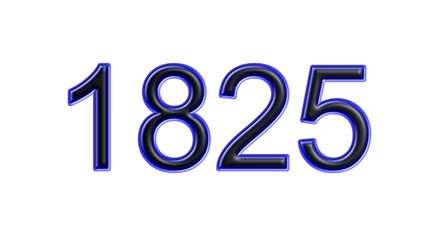 blue 1825 number 3d effect white background