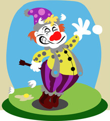 Obraz premium Joker fall eggs while juggling.