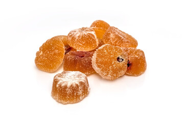 Fruit jelly on a white background. Isolate. Gummy sweets. Photo