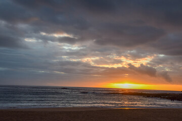 Fototapeta na wymiar Sunrise on beach in South Africa 
