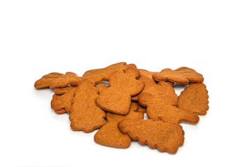 Homemade Christmas cookies on a white background. Isolate. Photo