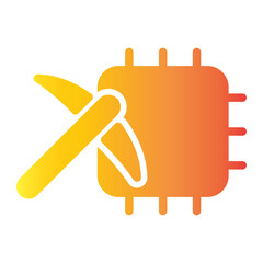 cpu mining flat gradient icon