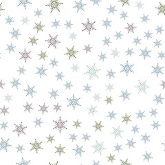 Seamless texture of New Year Christmas snowflakes