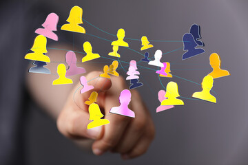videoconference group of people talking in social network
