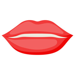 Red Lips Concept, Half Opened LipVector color Icon Design, Organ System Symbol, Human Anatomy Sign, Human Body Parts Stock illustration