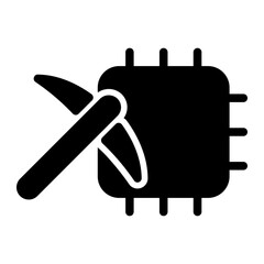 cpu mining glyph icon