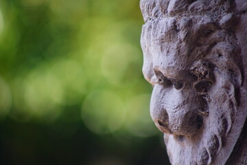 Lion head sculpture