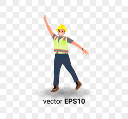 civil worker minimalist cartoon illustration vector drawing