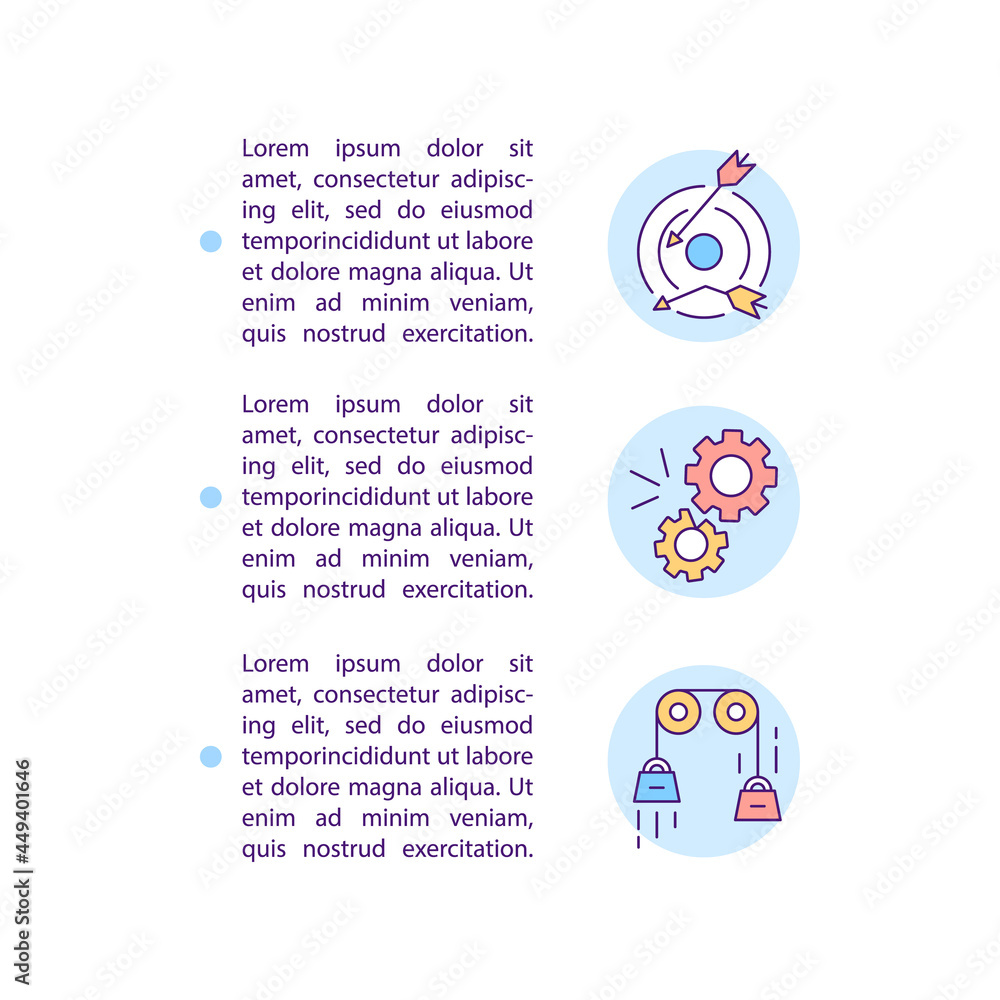 Poster Problem with productivity concept line icons with text. PPT page vector template with copy space. Brochure, magazine, newsletter design element. Business failure linear illustrations on white