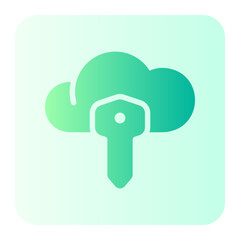 key cloud flat gradient icon