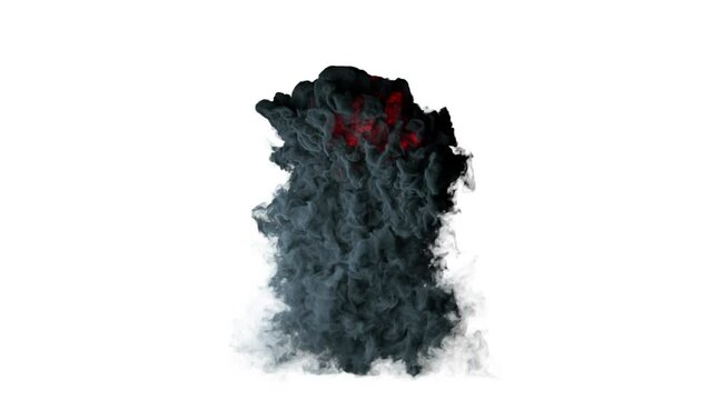 Nuclear explosion in slow motion, against white
