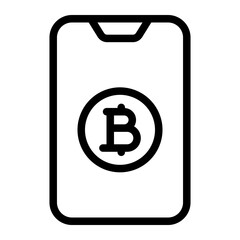 bitcoin smartphone line icon