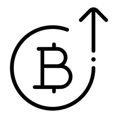 bitcoin up line icon