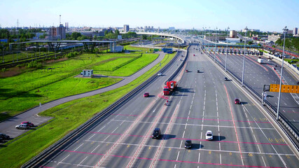 Aerial view of a highway road.