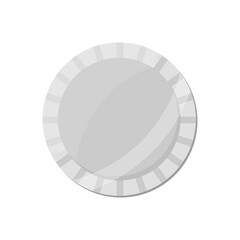 EPS 10 Silver coin. FLat disign vector illustration.