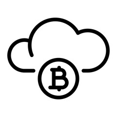 bitcoin cloud line icon