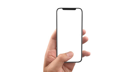 Hand holding smartphone device