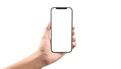 Hand holding smartphone device