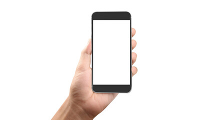 Hand holding smartphone device