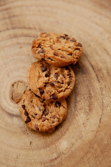 Some food in a wood background. Cookies. 