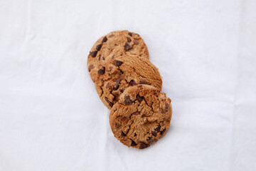 Some food in a white background.  Cookies. 