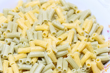 Boiled pasta with no sauce.