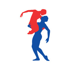 Couple ballet dancing silhouette vector illustration 