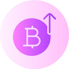 bitcoin up flat gradient icon