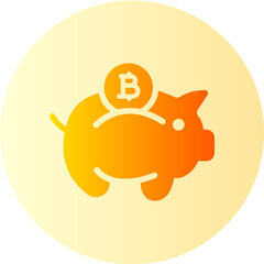 saving bitcoin flat gradient icon