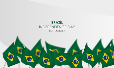 Brazil independence day 7 september realistic vector with balloons and brazil flag