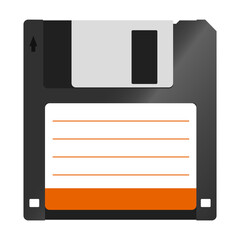 realistic floppy disk isolated on white background, vector illustration