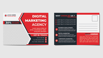 Digital Marketing Agency Postcard Design