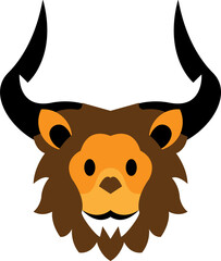 horned lion head logo