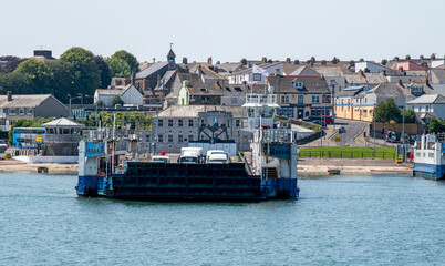 Torpoint, Cornwall, England, UK. 2021. Roro ferry departing Torpoint bound for Plymouth, Devon a...