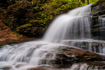 Fototapeta na wymiar Waterfall at Ricketts Glen State Park, Pennsylvania