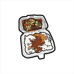 rice vector, food cartoon vector with color isolated white  background, can use for sticker product, children book  or other product