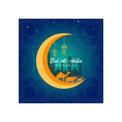 Eid Al Adha Mubarak the celebration of Muslim community festival background, Vector illustration eps.10