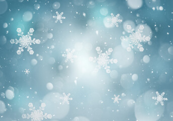 Abstract winter snowflakes background.