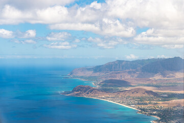 Fototapeta na wymiar An aerial view of Oahu