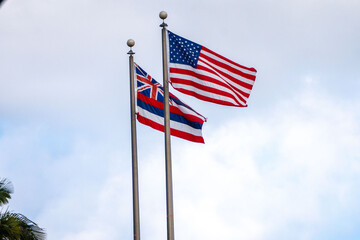Hawaiian and American flag