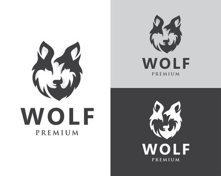 wolf logo creative design head wolf vector animal brand tattoo