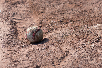 baseball on pitcher's mound