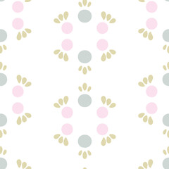Vector Cute Abstract Fruit Bud in pastel colors seamless pattern background. Perfect for fabric, wallpaper and scrapbooking projects.